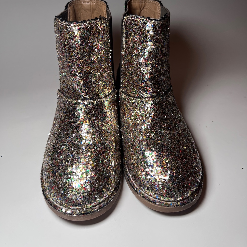 J Crew Crewcuts Glittery Girls Chelsea Bootie Size 12 Sparkly Cute Boots - Picture 4 of 9
